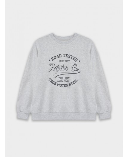 Свитшот серый меланж 4306-А +печать2