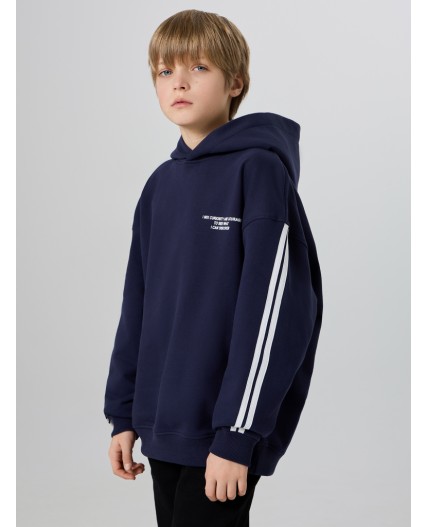 Худи полуночно -синий +печать