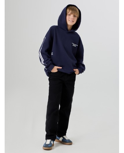 Худи полуночно -синий +печать