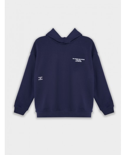 Худи полуночно -синий +печать