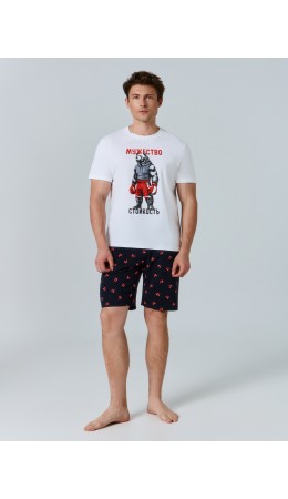 Комплект белый +боксерские перчатки на черном