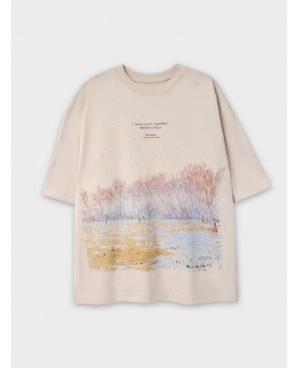 Футболка жемчужный +печать