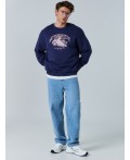 Свитшот полуночно -синий +печать