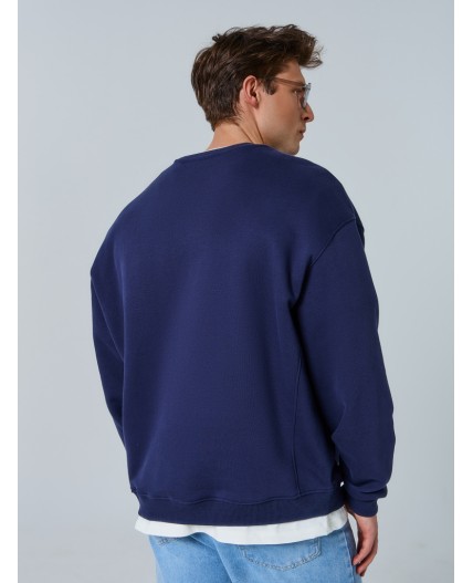 Свитшот полуночно -синий +печать