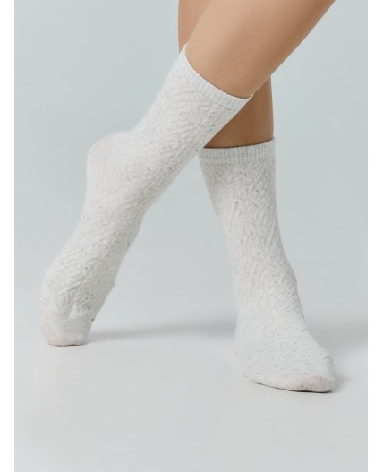 Носки молочный меланж