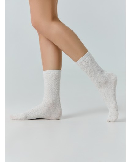 Носки молочный меланж