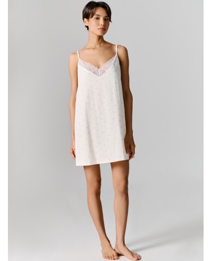 Сорочка персиковые вишенки на молочном