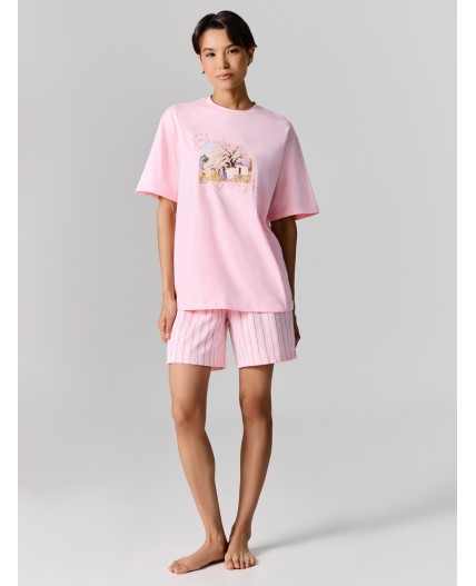 Комплект розовая сказка +полоска на розовом