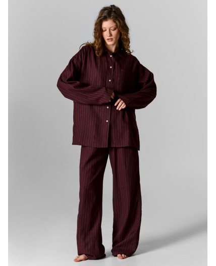 Брюки полоска на т.шоколаде