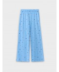 Брюки цветы на голубой полоске