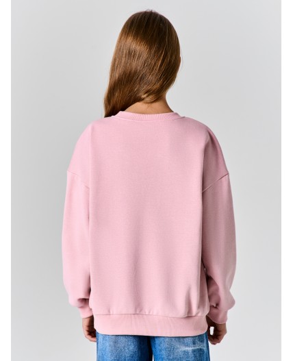 Свитшот пыльно -розовый +печать