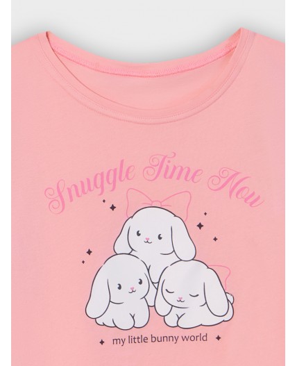 Комплект розовый +зайчики на розовом