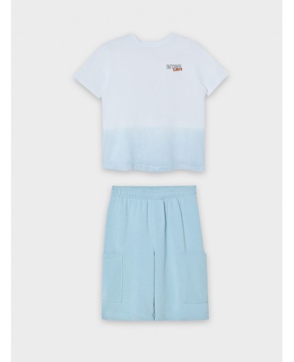 Комплект бело -бирюзовый +серо -бирюзовый +печать