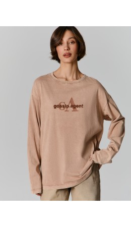 Джемпер ACID WASH древесный +печать