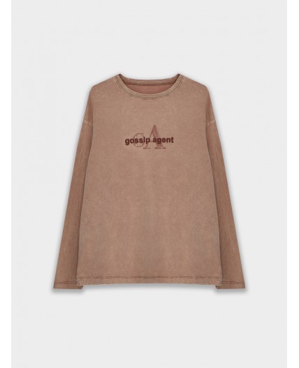 Джемпер ACID WASH древесный +печать