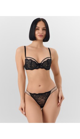 Трусы телесный +черный