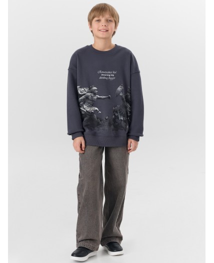 Свитшот графит +печать1