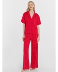 Пижама полоска на красном