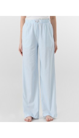Брюки голубая клетка