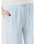 Брюки голубая клетка