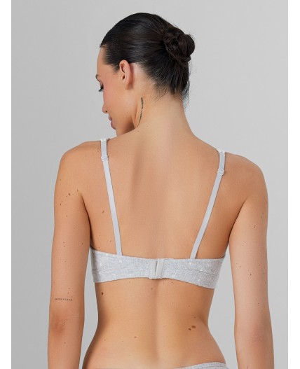 Бюстгальтер сердечки на сером меланже