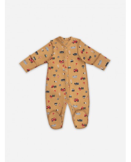 Комбинезон машинки на бисквите +серо -голубой