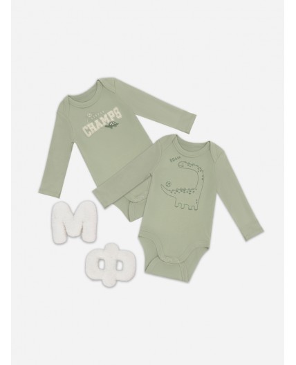 Боди оливковый +печать