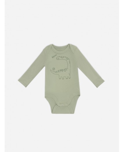 Боди оливковый +печать