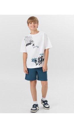 Комплект белый +морская волна +печать