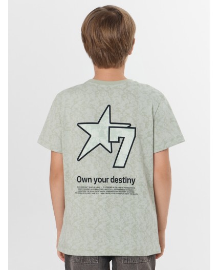 Футболка милитари ментол +печать