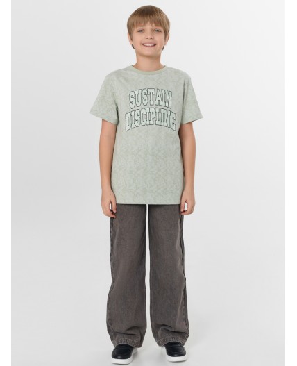 Футболка милитари ментол +печать