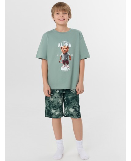 Пижама зеленая пастель +милитари