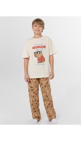 Комплект молочный +капибары на бежевом