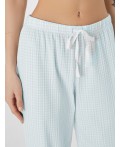 Брюки голубая клеточка