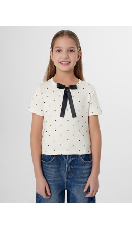 Футболка сердечки на молочном