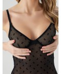 Боди бантики с горошком на черном