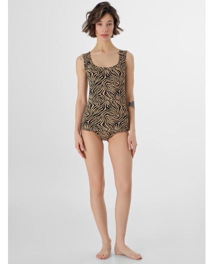 Топ анималистичный принт на бежевом