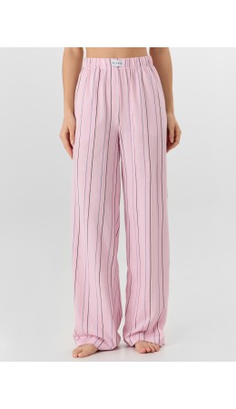 Брюки полоска на розовом