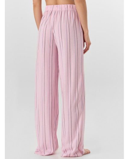 Брюки полоска на розовом