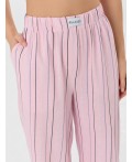 Брюки полоска на розовом