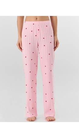 Брюки сердечки на розовом