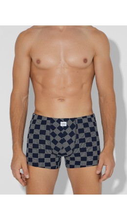 Трусы клетка на глубоком синем