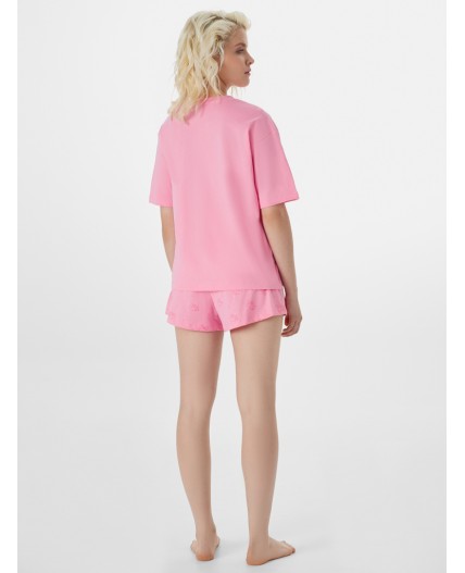 Пижама розовый +котики на розовом