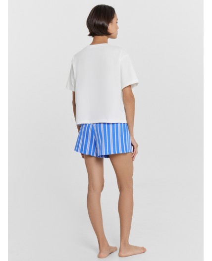 Комплект белый +полоска на лазурном
