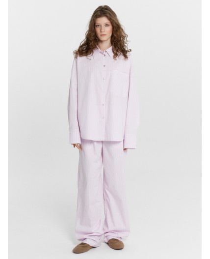 Блузка розово -голубая полоска