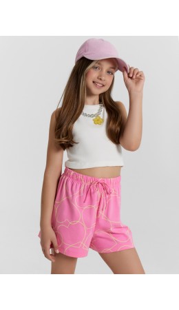 Шорты сердечки на розовом