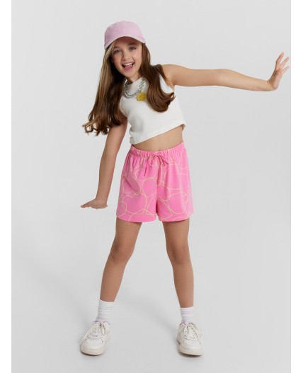 Шорты сердечки на розовом