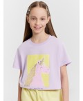 Футболка сирень+печать