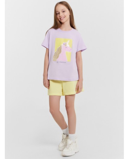 Футболка сирень+печать