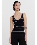 Топ белая полоска на черном